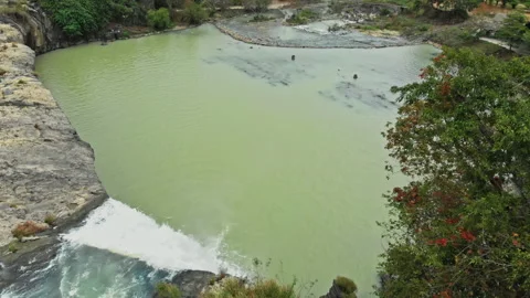 Dray Sap Waterfall is located between two provinces of Daklak and Dak Nong Stock Footage 234990009