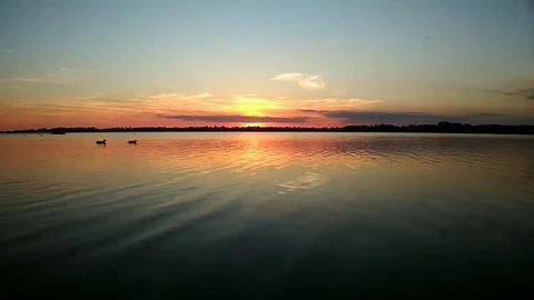 Draycote water at the sunset -2 Video stock 110650999