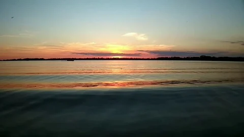 Draycote water at the sunset -3 Video stock 110651337