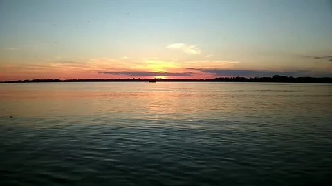 Draycote water at the sunset -5 Video stock 110653226