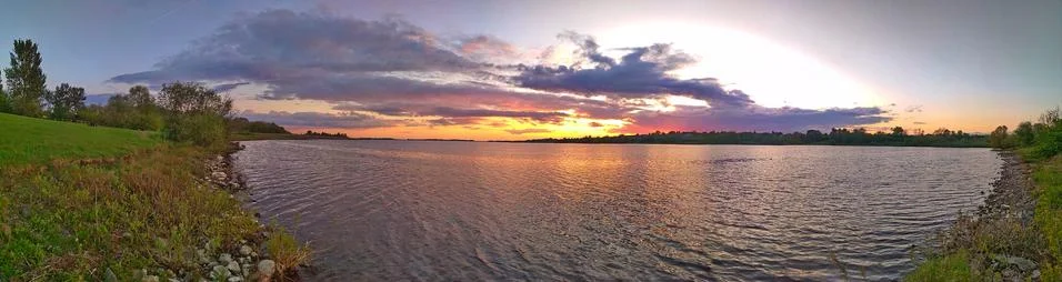 Draycote water at sunset Stock Photos