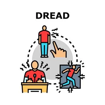 Dread concept representing fear, anxiety, and panic states Stock Illustration