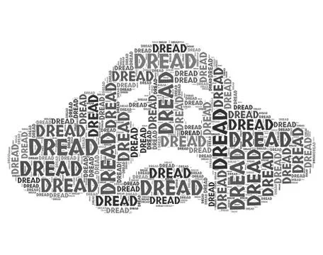 Dread Word Means Dreading Words And Wordcloud 스톡 일러스트