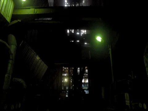 A dreadful dark factory Stock Footage 83178374