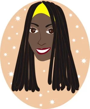 Dreadlock Girl Stock Illustration