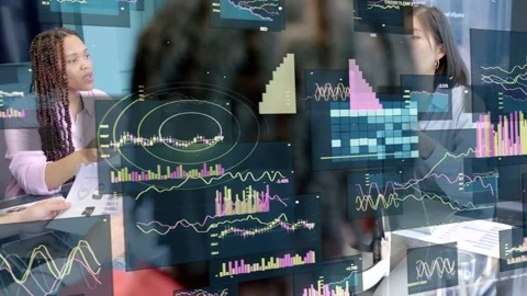 Dreadlocked man sitting front speaker gesturing with pages charts starting over Stock Footage 337912951