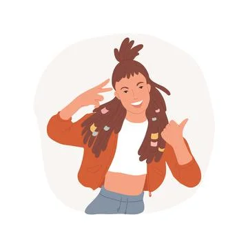 Dreadlocks abstract concept vector illustration. Stock Illustration