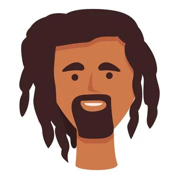 Dreadlocks boy icon cartoon vector. African hair Illustrazione stock