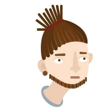 Dreadlocks man flat illustration on white Stock Illustration