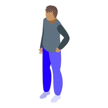 Dreadlocks man icon isometric vector. African hair Stock Illustration