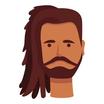 Dreadlocks wig icon cartoon vector. African hair Stock Illustration
