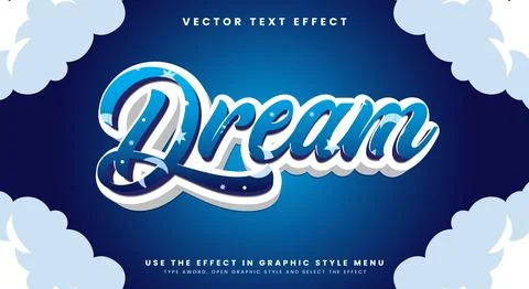 Dream 3d editable text effect Template Stockillustratie