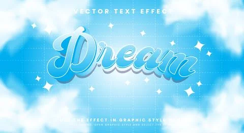 Dream 3d kids editable text effect Template Stock Illustration