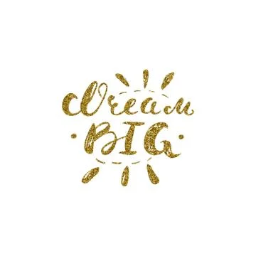 Dream bid - hand painted scribble lettering Illustrazione stock