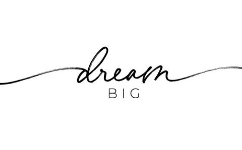 Dream big brush pen vector lettering with swooshes Stock Illustration