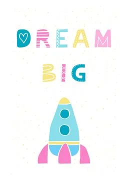 Dream big poster. Stock Illustration