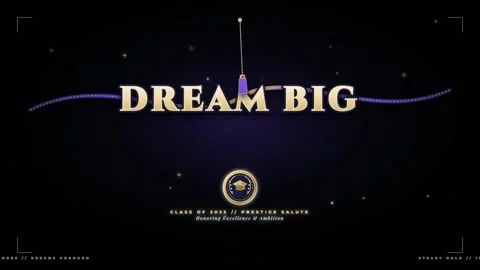 Dream big theme for graduation event with honors and awards Stock Footage 344585002