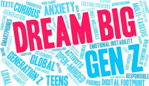 Dream Big Word Cloud Stock Illustration