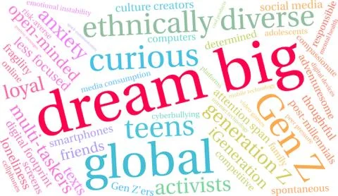 Dream Big Word Cloud Ilustração Stock