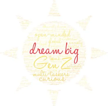 Dream Big Word Cloud Ilustração Stock