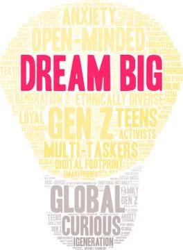 Dream Big Word Cloud Stock Illustration