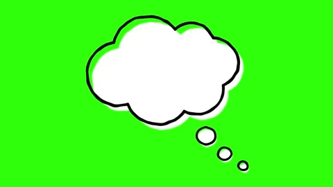 Dream Bubble with Offset Outline Cartoon Animation Effect on Green Backgound Stock Footage 198507553