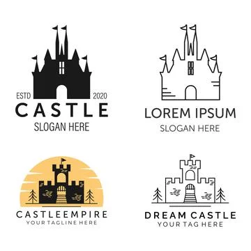 Dream castle set collection bundle icon logo illustration vector template des Stock Illustration