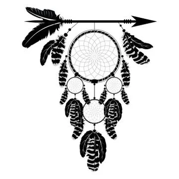Dream catcher on arrow Stock Illustration