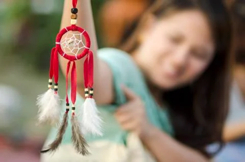 Dream-catcher on the background Stock Photos