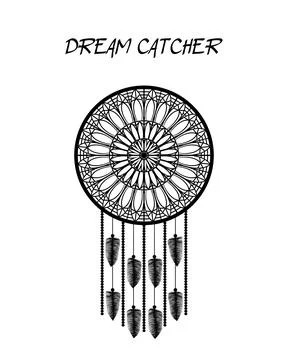Dream catcher decorative design element. Stock Illustration