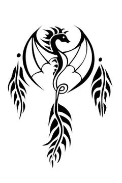 Dream catcher Dragon vector Stock Illustration