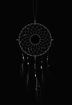 Dream Catcher with indigenous pattern Stock Illustration