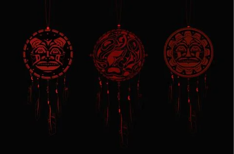 Dream Catcher with indigenous pattern Stock Illustration