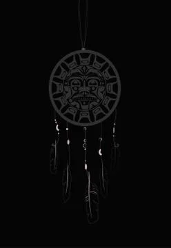 Dream Catcher with indigenous pattern Stock Illustration