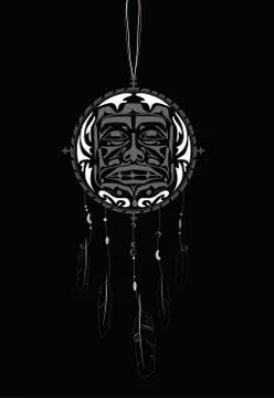 Dream Catcher with indigenous pattern Stock Illustration