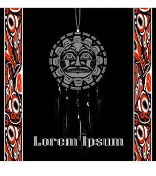 Dream Catcher with indigenous pattern Stock Illustration