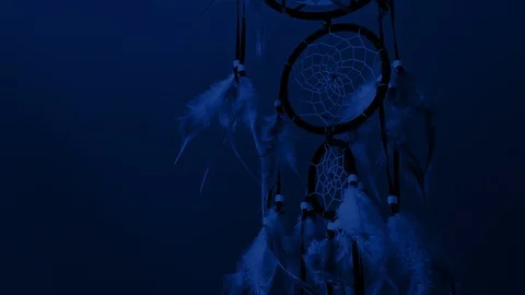Dream Catcher Moving In The Breeze At Night Stock Footage