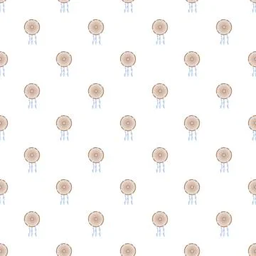 Dream catcher pattern creating ethnic seamless background Stock Illustration