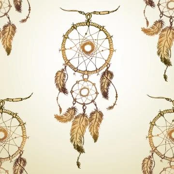 Dream catcher Seamless pattern Illustrazione stock