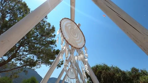 The dream catcher sways in the wind Stock Footage 158669868