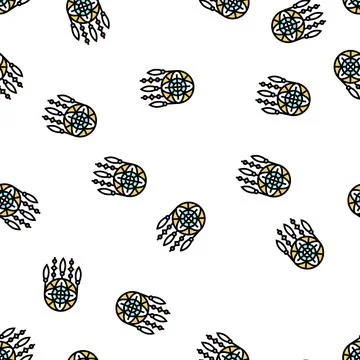 Dream catcher vector seamless pattern Stock Illustration