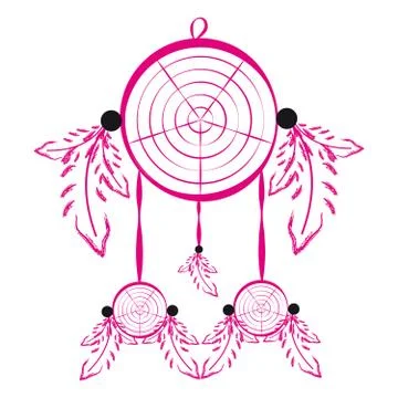 Dream catcher on white background Stock Illustration
