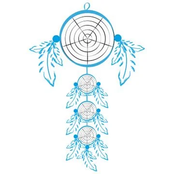 Dream catcher on white background Stock Illustration
