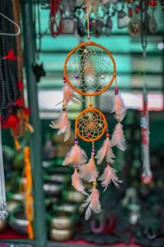 Dream catchers hanging by a thread Stock Photos