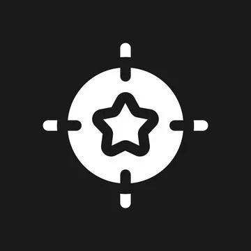 Dream chasing dark mode glyph ui icon Stock Illustration
