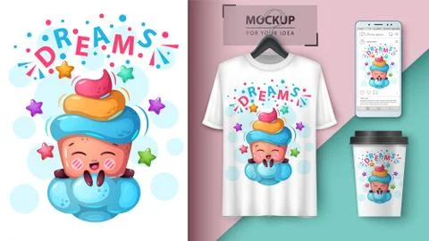 Dream cloud - mockup for your idea Stock Illustration