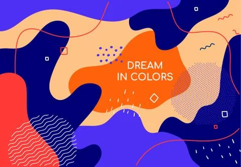 Dream in colors - modern flat design style abstract banner Stock Illustration