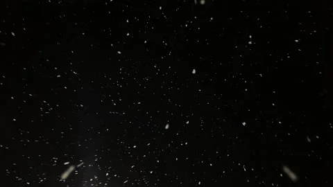 The dream falls on the camera lens. Real snow. Snowflakes against the black sky Video stock 204969236