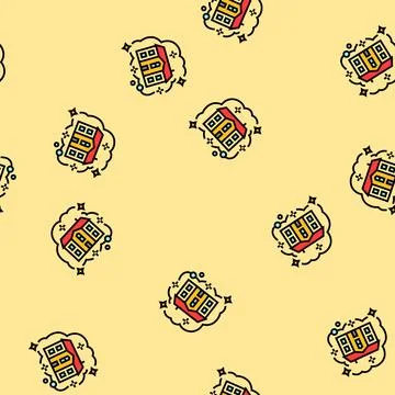 Dream home dream vector seamless pattern Stock Illustration