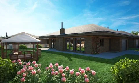 Dream house cottage Stock Illustration